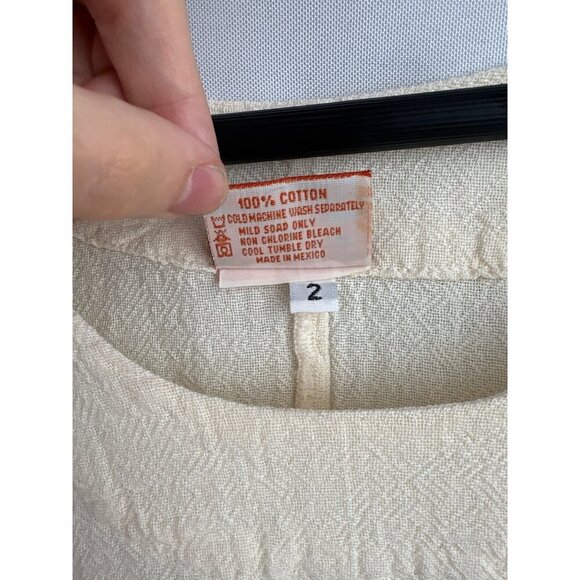 Women’s Oh My Gauze! Size 2XL Cream 3 Quarter Length Sleeve Blouse - Picture 6 of 6